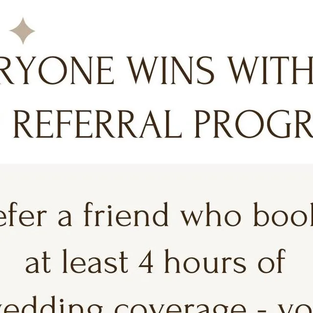Everyone wins with the Laura Christine Photography referral program!

💍 Wedding Referral:

Refer a friend who books at least 6 hours of wedding coverage, and YOU snag a complimentary mini session to…